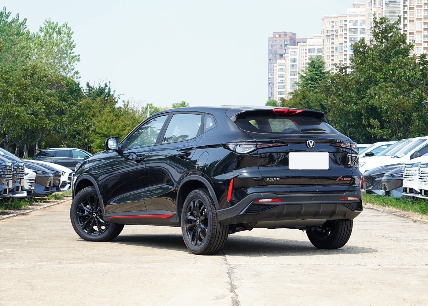 2024 Changan X5 Plus rear three-quarter view — compact SUV for export